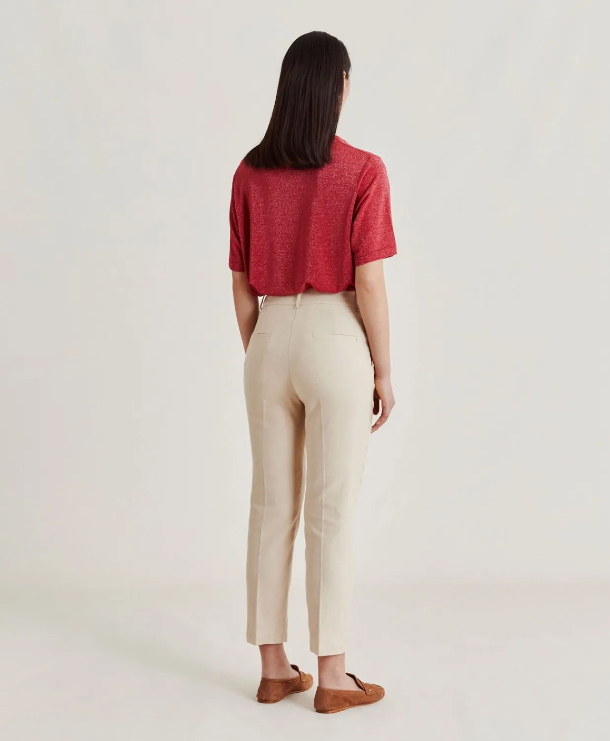 Donne Momonì Pantaloni E Shorts-Pantaloni Joy In Denim Leggero - Crema