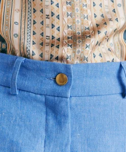 Donne Momonì Pantaloni E Shorts-Pantaloni Joy In Denim Leggero - Azzurro