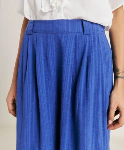 Donne Momonì Pantaloni E Shorts-Pantaloni Lanzarote In Garza - Bluette