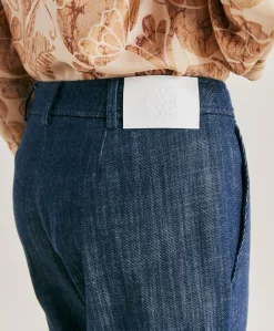 Donne Momonì Pantaloni E Shorts-Pantaloni Lora In Denim - Blu Jeans