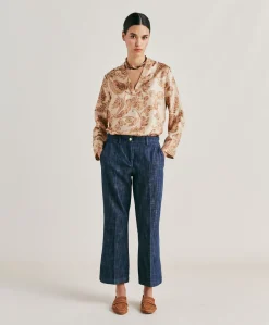 Donne Momonì Pantaloni E Shorts-Pantaloni Lora In Denim - Blu Jeans