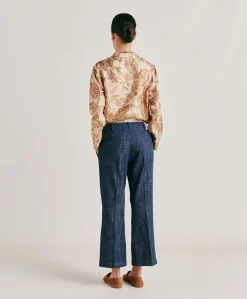 Donne Momonì Pantaloni E Shorts-Pantaloni Lora In Denim - Blu Jeans