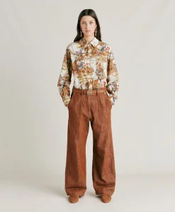 Donne Momonì Pantaloni E Shorts-Pantaloni Lora In Denim - Sigaro