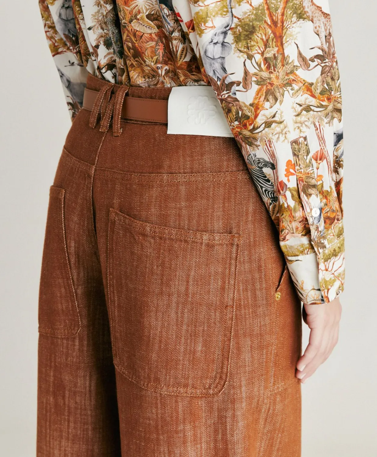 Donne Momonì Pantaloni E Shorts-Pantaloni Lora In Denim - Sigaro