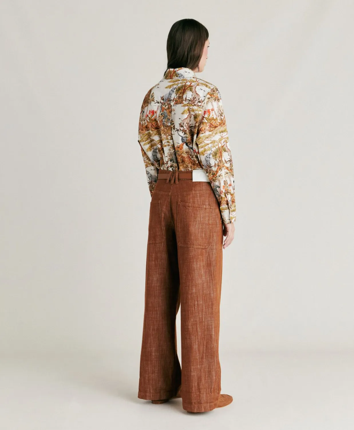 Donne Momonì Pantaloni E Shorts-Pantaloni Lora In Denim - Sigaro
