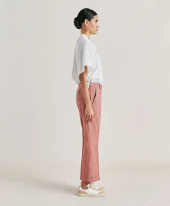Donne Momonì Pantaloni E Shorts-Pantaloni Lora In Denim - Rosa Antico