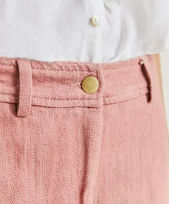 Donne Momonì Pantaloni E Shorts-Pantaloni Lora In Denim - Rosa Antico
