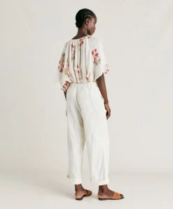 Donne Momonì Pantaloni E Shorts-Pantaloni Lucia In Garza - Panna