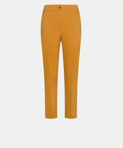 Donne Momonì Pantaloni E Shorts-Pantaloni Lyon In Lino Cotone - Papaya