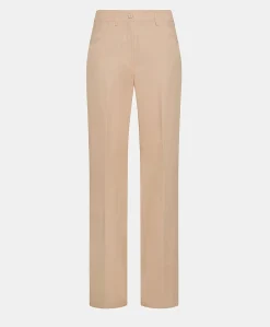 Donne Momonì Pantaloni E Shorts-Pantaloni Olivina In Gabardina - Bocciolo