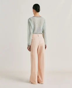 Donne Momonì Pantaloni E Shorts-Pantaloni Olivina In Gabardina - Bocciolo