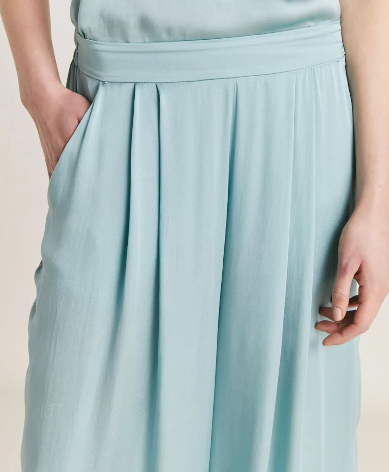 Donne Momonì Pantaloni E Shorts-Pantaloni Patrice Bis In Seta Unita - Ceruleo