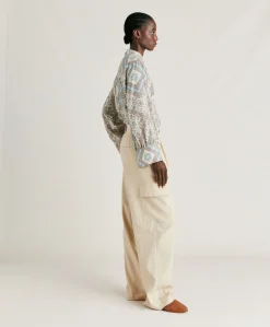 Donne Momonì Pantaloni E Shorts-Pantaloni Pedro In Denim Leggero - Crema
