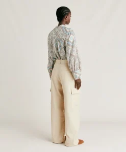 Donne Momonì Pantaloni E Shorts-Pantaloni Pedro In Denim Leggero - Crema
