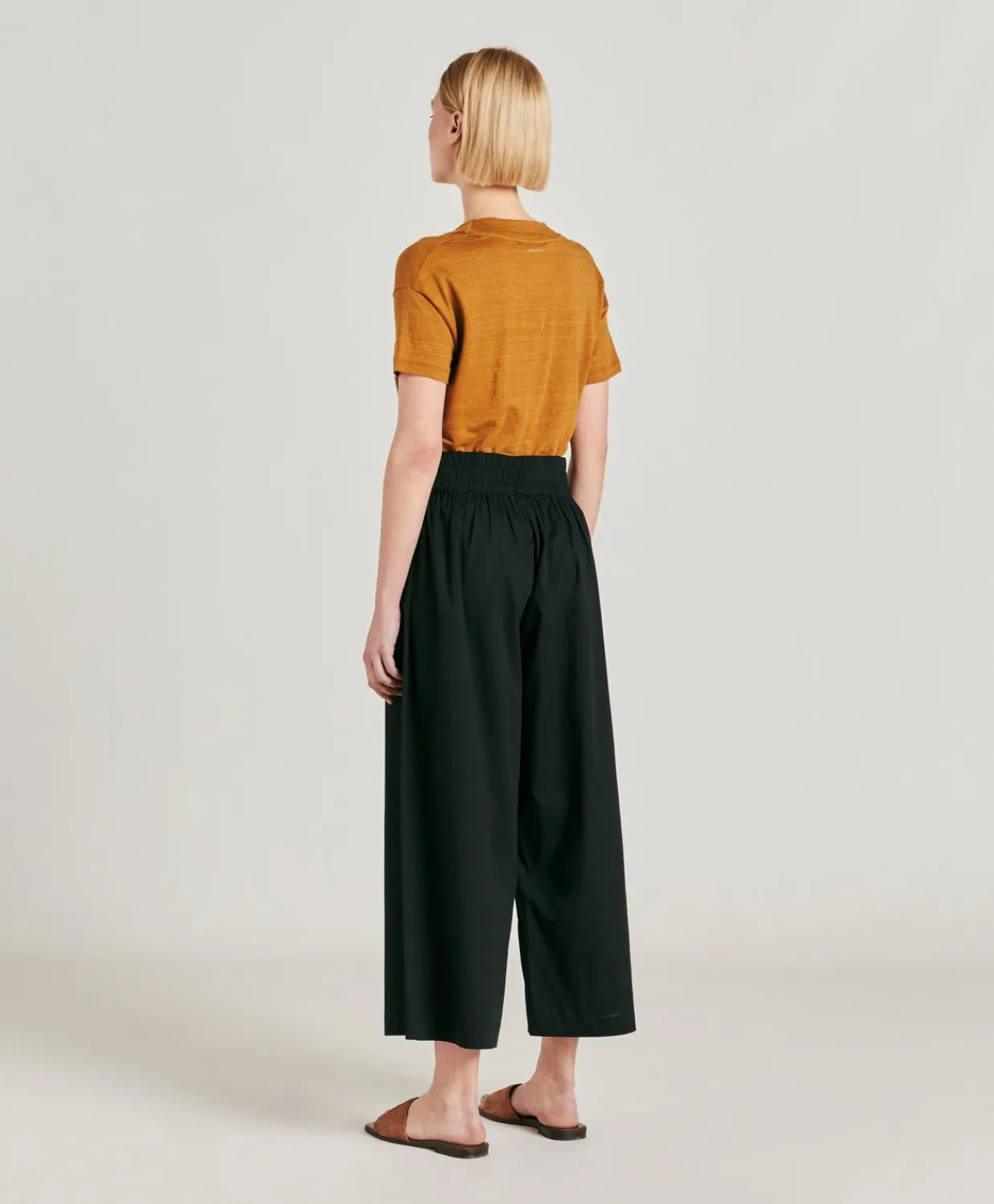 Donne Momonì Pantaloni E Shorts-Pantaloni Roca Con Voile Di Cotone Ricamato - Nero