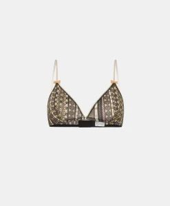 Donne Momonì Reggiseni-Reggiseno Amethist In Nylon Stampato - Nero Multicolor