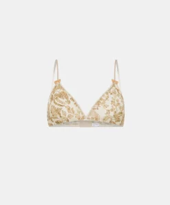 Donne Momonì Reggiseni-Reggiseno Amethist In Nylon Stampato - Panna / Multicolor