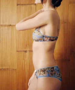 Donne Momonì Reggiseni-Reggiseno Amethist In Nylon Stampato - Ceruleo Multicolor