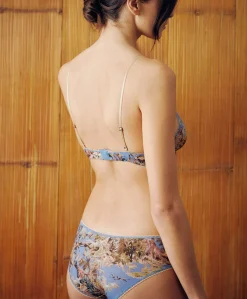 Donne Momonì Reggiseni-Reggiseno Amethist In Nylon Stampato - Ceruleo Multicolor