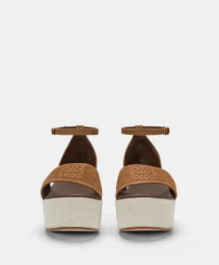 Donne Momonì Scarpe-Sandali Soraya In Pelle E Canvas - Cuoio