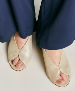 Donne Momonì Scarpe-Sandali Trifoglio In Pelle Lame' - Oro Chiaro