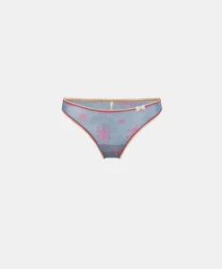 Donne Momonì Slip-Slip Arca In Nylon Stampato - Bluette/Fucsia