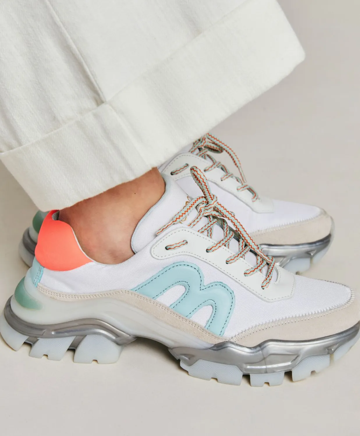 Donne Momonì Scarpe-Sneakers Puffin - Bianco/Multicolor
