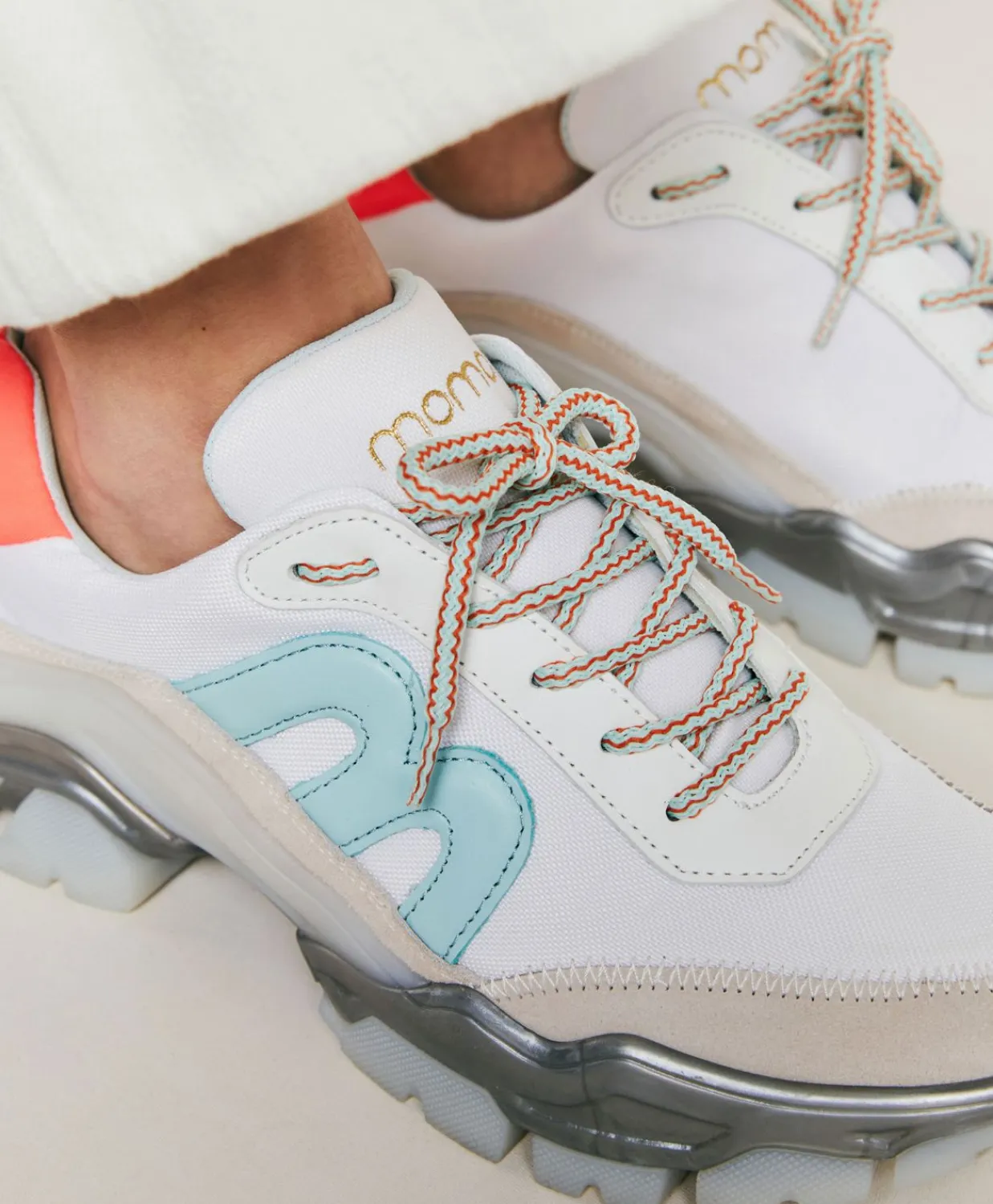 Donne Momonì Scarpe-Sneakers Puffin - Bianco/Multicolor