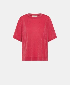 Donne Momonì T-Shirts E Top-Thirt Iora In Jersey Lurex - Magenta