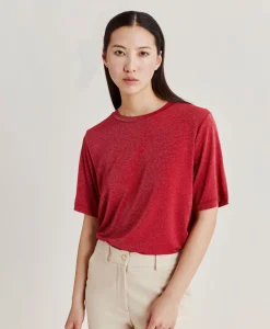 Donne Momonì T-Shirts E Top-Thirt Iora In Jersey Lurex - Magenta