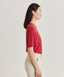 Donne Momonì T-Shirts E Top-Thirt Iora In Jersey Lurex - Magenta
