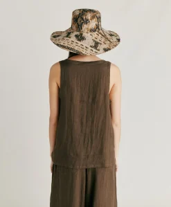 Donne Momonì T-Shirts E Top-Top Mola In Lino - Army