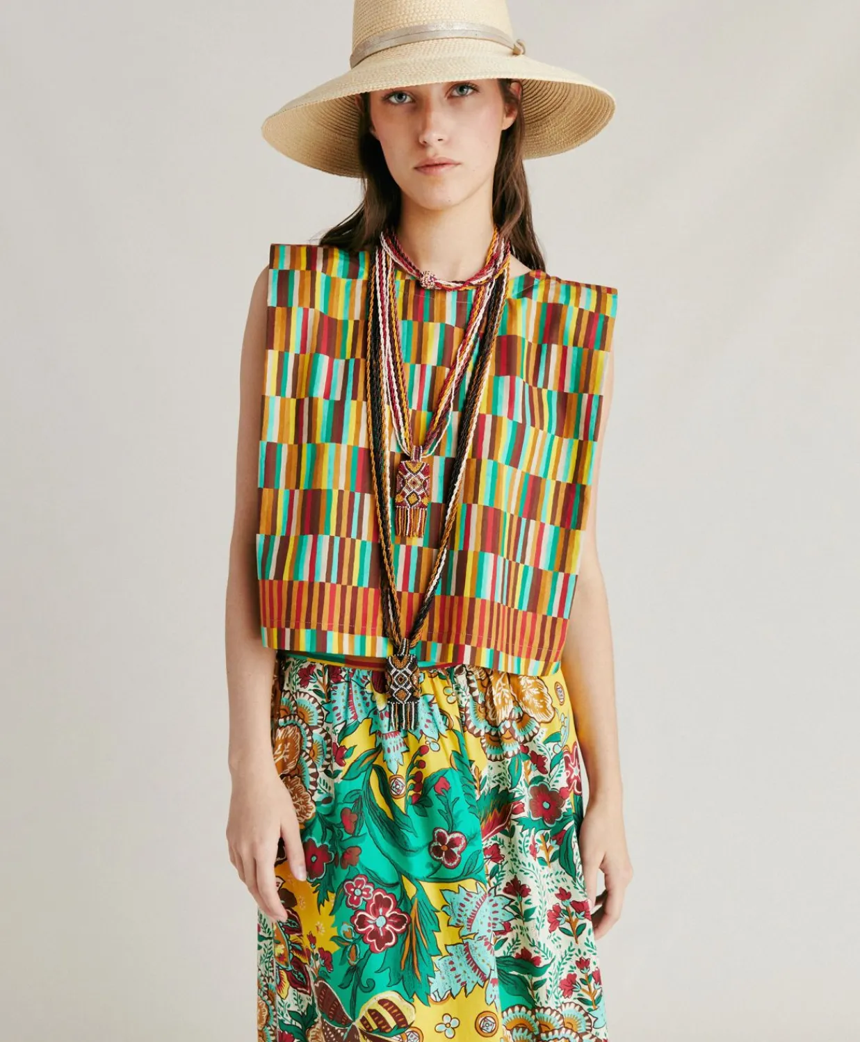 Donne Momonì T-Shirts E Top-Top Moon In Popeline - Multicolor Giallo