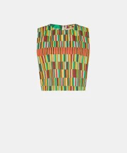 Donne Momonì T-Shirts E Top-Top Moon In Popeline - Multicolor Giallo