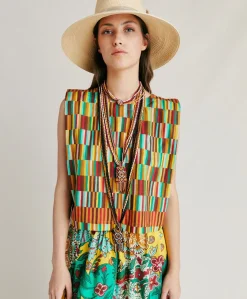 Donne Momonì T-Shirts E Top-Top Moon In Popeline - Multicolor Giallo
