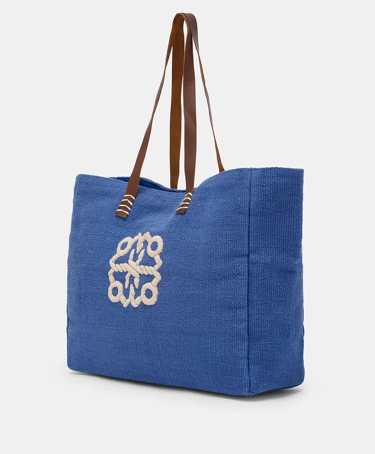 Donne Momonì Borse E Pochette-Tote Bag Paraguan In Canvas Con Ricamo - Bluette