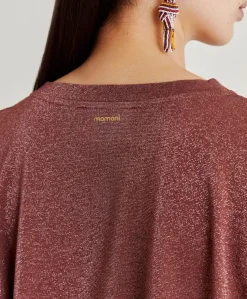 Donne Momonì T-Shirts E Top-Tshirt Enna In Jersey Lurex - Terracotta