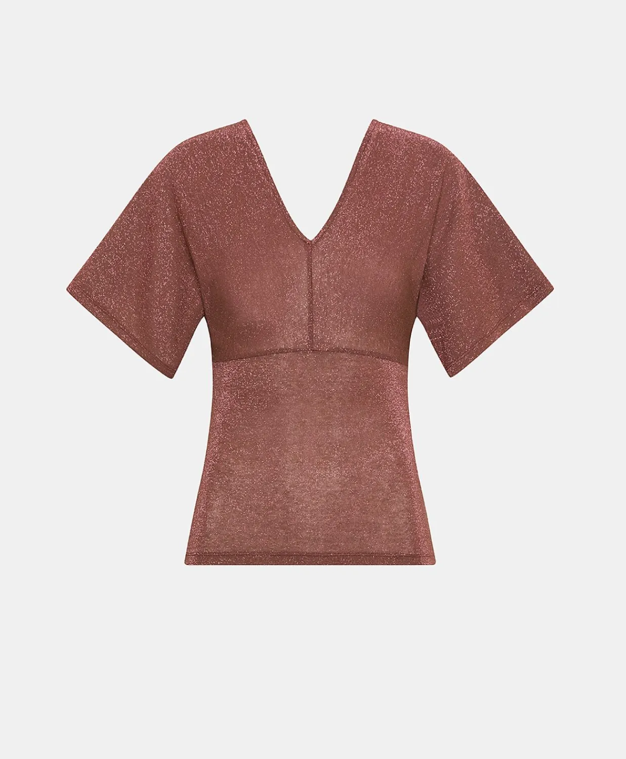 Donne Momonì T-Shirts E Top-Tshirt Milly In Jersey Lurex - Terracotta