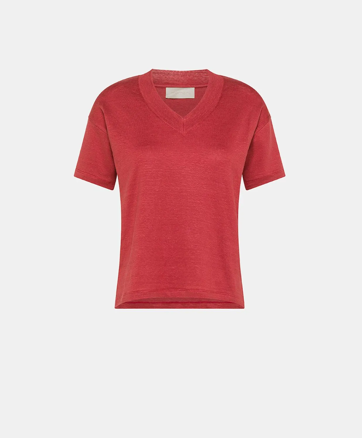 Donne Momonì T-Shirts E Top-Tshirt Nancy In Jersey Lino - Amaranto