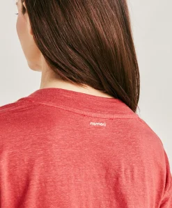 Donne Momonì T-Shirts E Top-Tshirt Nancy In Jersey Lino - Amaranto