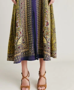 Donne Momonì Vestiti-Vestito Adelma In Crepe De Chine - Blu Multicolor