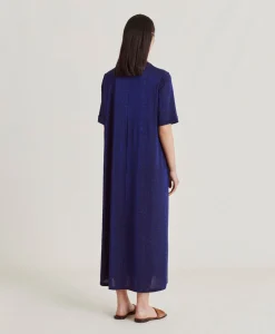 Donne Momonì Vestiti-Vestito Altamura In Jersey Lurex - Bluette