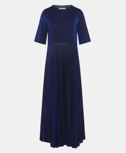 Donne Momonì Vestiti-Vestito Amalia In Jersey Lurex - Bluette