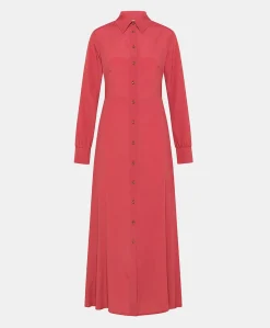 Donne Momonì Vestiti-Vestito Bethany In Acetato Seta Unito - Amaranto