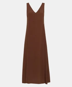 Donne Momonì Vestiti-Vestito Chumba In Acetato Seta - Cioccolato