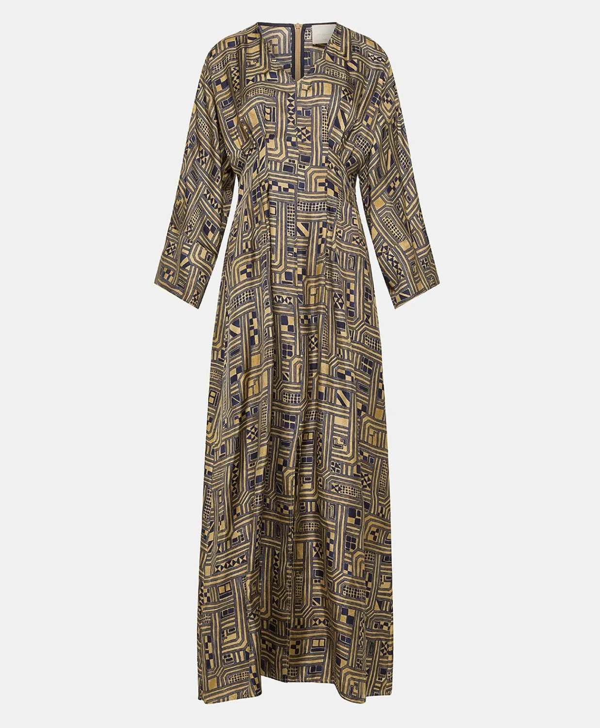 Donne Momonì Vestiti-Vestito Fortuna In Twill Di Seta - Oro/Blu