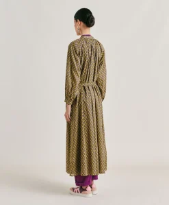 Donne Momonì Vestiti-Vestito Goa In Voile'Di Cotone Stampato - Olio
