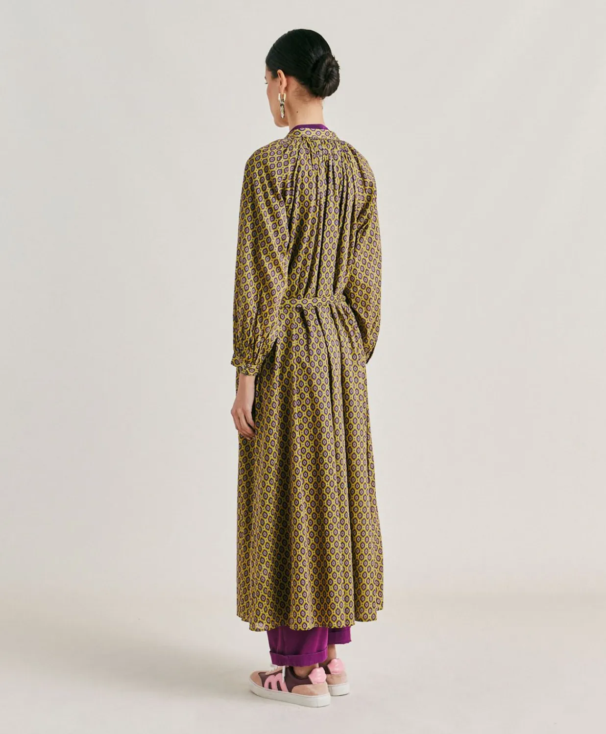 Donne Momonì Vestiti-Vestito Goa In Voile'Di Cotone Stampato - Olio