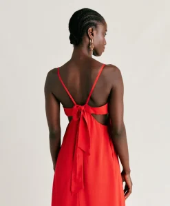 Donne Momonì Vestiti-Vestito Jolie In Acetato Seta - Azalea