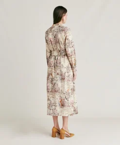Donne Momonì Vestiti-Vestito Lorina In Popeline - Crema Multicolor